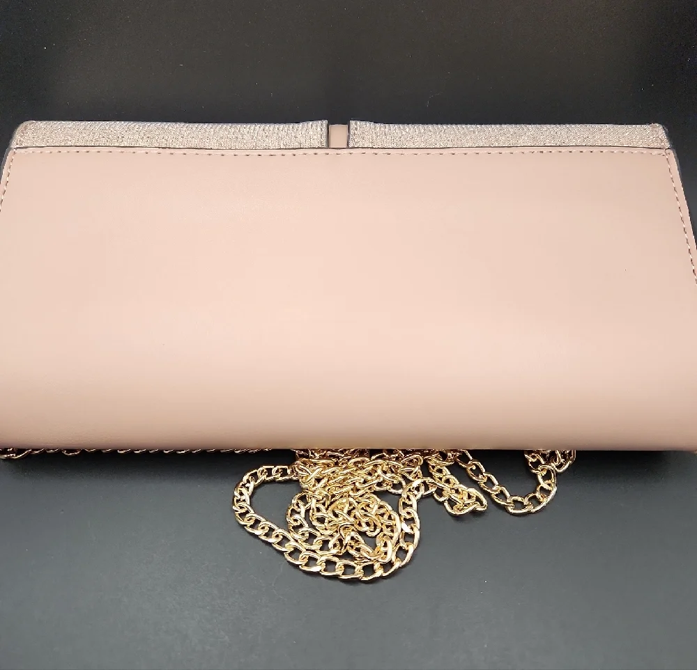 Dorothy Perkins Blush Crossbody Clutch with Gold Chain - Picture 4 of 9